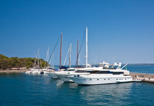 Yacht port. Large island of Brijuni. Croatia