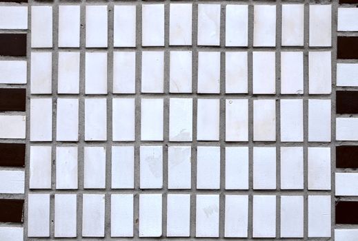 white ceramic mosaic wall tile as textural background