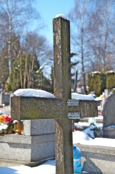 Old cross on a cemetery