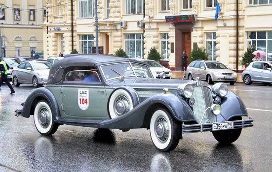 MOSCOW, RUSSIA - JUNE 3: German motor car Horch 853 competes at the annual L.U.C. Chopard Classic Weekend Rally on June 3, 2012 in Moscow, Russia.