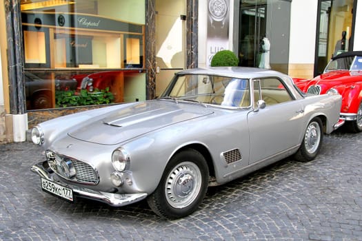 MOSCOW, RUSSIA - JUNE 3: Italian motor car Maserati 3500 GT competes at the annual L.U.C. Chopard Classic Weekend Rally on June 3, 2012 in Moscow, Russia.