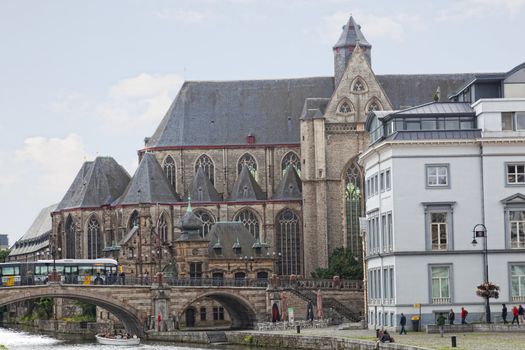 Views of the historical downtown Ghent, Belgium, June 13, 1012. By quantity of historical monuments Ghent takes the second place in Belgium.