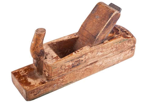 Old wooden jointer isolated on a white background