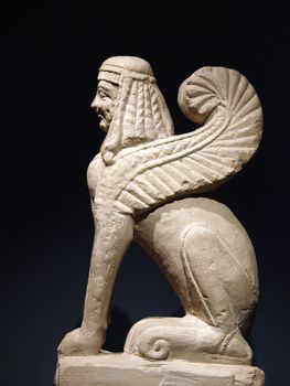 Etruscan gravestones . "Pietra fetida" - funerary sphinx, middle 6 century B.C.
