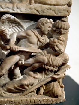 Detail of Warriors from Etruscan Cinerary Urn
