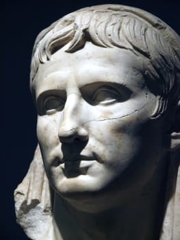 Marble portrait of young Augustus /"veiled head"/ . From the Orto Vescovile. Middle augustan Age / ca 10 B.C./
