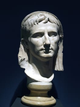 Marble portrait of young Augustus /"veiled head"/ . From the Orto Vescovile. Middle augustan Age / ca 10 B.C./