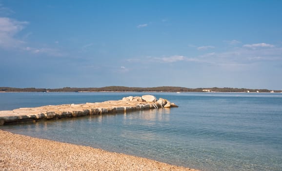 Beach in the early morning. Istria, Fazana, Croatia