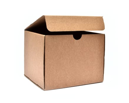 Brown cardboard Box on White Background