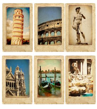 Memories of Italy. Collection of vintage cards