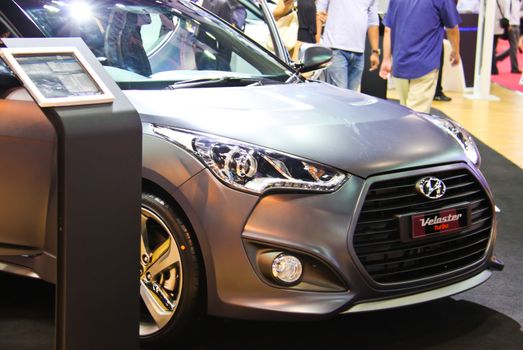 BANGKOK, THAILAND - April 2- Hyundai Veloster is shown in Bangkok international motor show 2013 on April 2, 2013 in Bangkok, Thailand.