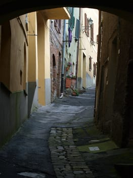 morning in the Tuscan town. Chiusi - one of the most ancient Etruscan towns in Tuscany, Italy