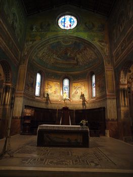 Chiusi - The Romanesque Cathedral (Duomo) of San Secondiano, built around 560 AD over a pre-existing basilica, and renovated in the 13th century. It has a nave and two aisles supported by antique columns.