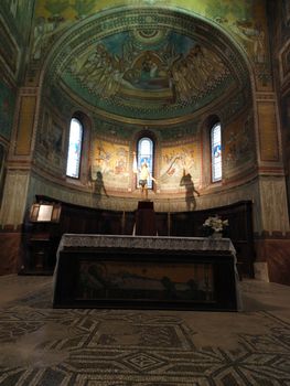 Chiusi - The Romanesque Cathedral (Duomo) of San Secondiano, built around 560 AD over a pre-existing basilica, and renovated in the 13th century. It has a nave and two aisles supported by antique columns.