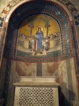 Chiusi - The Romanesque Cathedral (Duomo) of San Secondiano, built around 560 AD over a pre-existing basilica, and renovated in the 13th century. It has a nave and two aisles supported by antique columns.