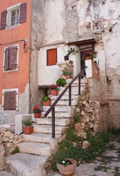 Old house in Town Fazhana. Croatia. Europe