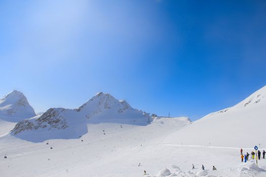 Ski resort with beautiful winter mountein panorama in Solen