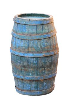 Old wooden barrel isolated on white background