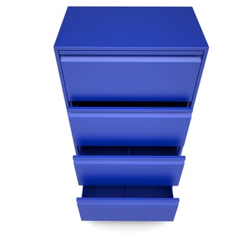 Blue metal cabinet. Isolated render on a white background