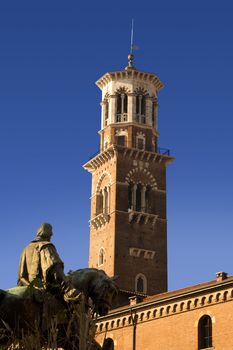 Medieval tower of the Lamberti in Verona - Italy
