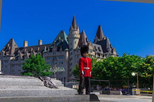  Standing Ceremonial Guard and guarding in Ottawa, Ontario, Canada