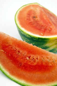 Ripe Red Fruit Watermelon Sliced Laying Ready to Eat