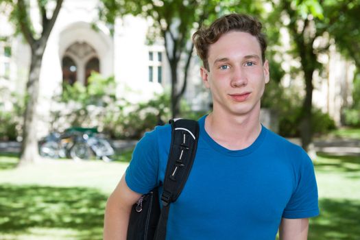 Portrait of college student with backpack