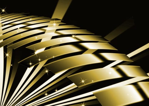 abstract line metal gold color with dark background