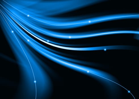 Abstract blue curve texture dark background