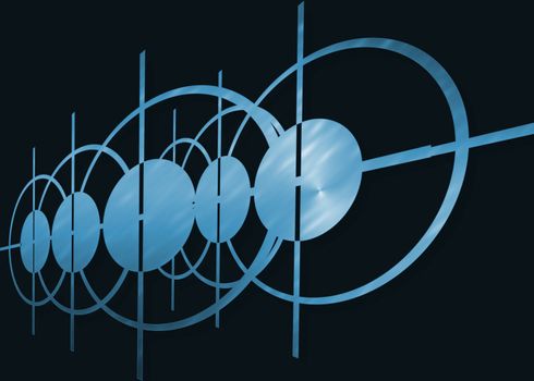 Blue abstract on black background