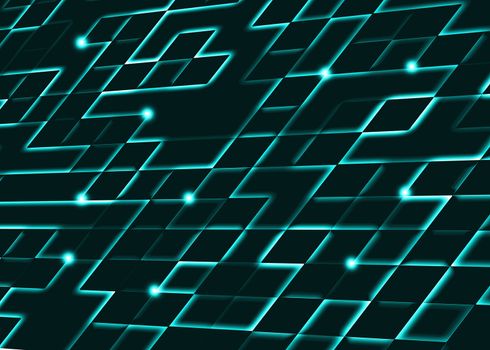 abstract square pixel mosaic blue green background