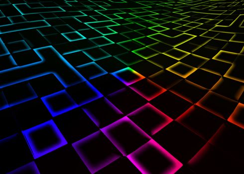 abstract square pixel mosaic colorful background