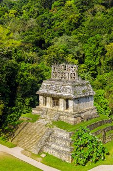 Temple of the Sun at the Mayan ruins of Palenque in Mexico