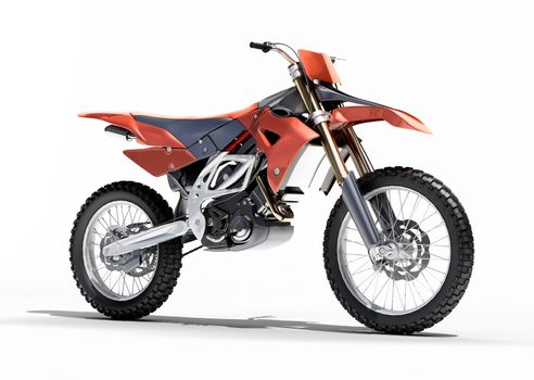 Sport bike enduro or trial close up on a light background with shadow