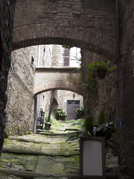 lovely, steep and narrow streets of Cortona. Tuscany