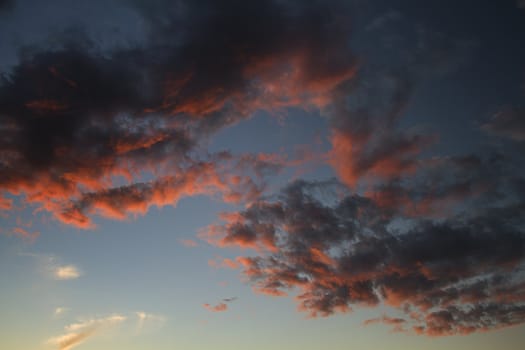Cloured cloud by sunset