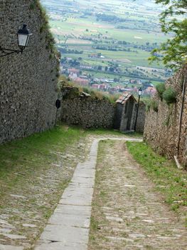 steep stone avenue to the shrine of St. Margaret of Cortona
