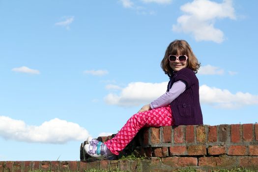 cute little girl with sunglasses