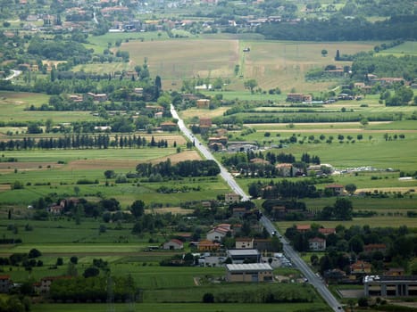 View of the olive groves and plains around Cortona. Tuscany, 