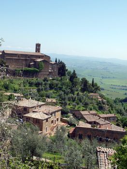 Medieval Town In Montalcino Area, Tuscany, Italy