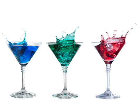 cocktail splash collection isolated on a white background