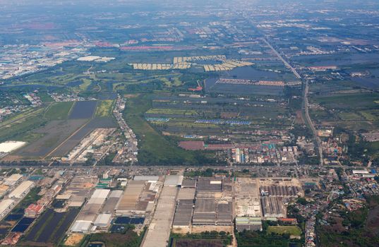 view from the top on the outskirts of Bangkok.
