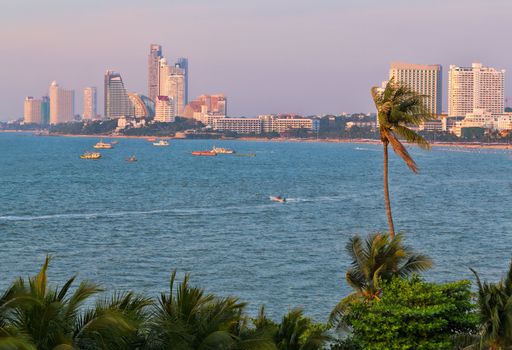 Pattaya, the bay of the sea, skyscrapers, Thailand