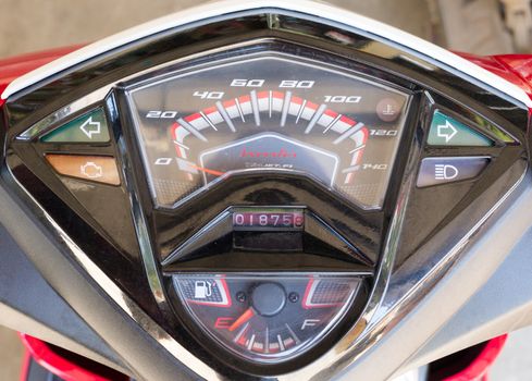 speedo on a motorbike close-up