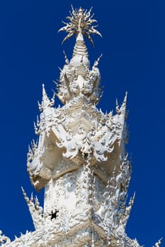 Exotic roof of the White Temple in Chiang Mai, Thailand