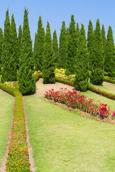 Landscaped garden Royal Flora Ratchaphruek, Chiang mai, Thailand 