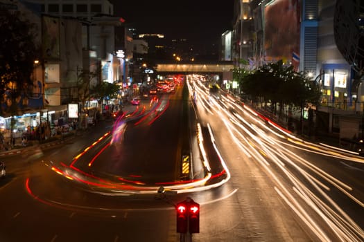 Night Traffic in Bangkok, Thailand