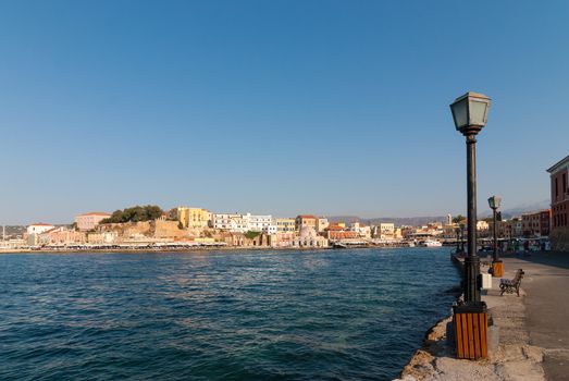 Old Venetian harbor in Chania. Greece. Crete.