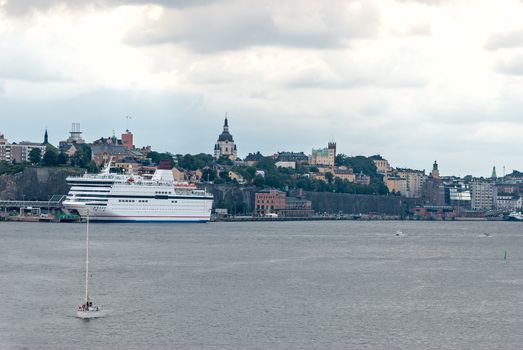 Cruise ship in the port of Stockholm. Sweden.