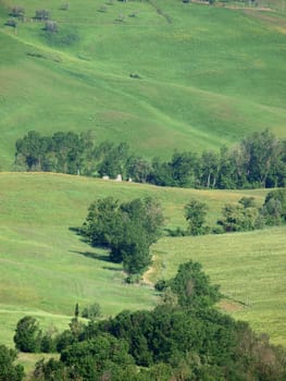 The beautiful landscape of Tuscany. View of the hills between Montepulciano and Pienza